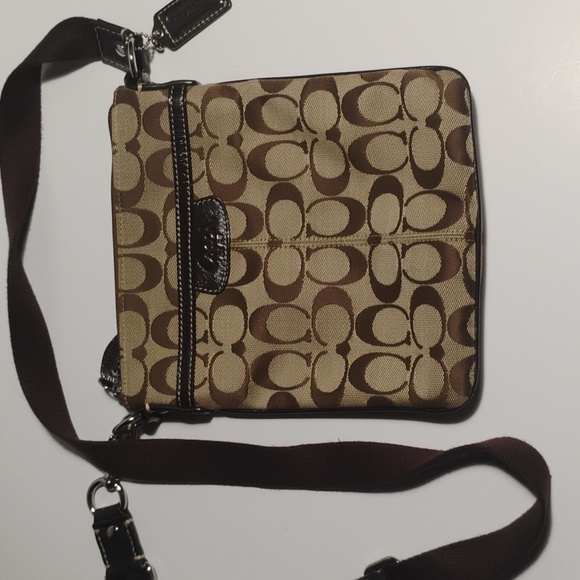 Coach Handbags - Coach Brown Signature Crossbody Bag